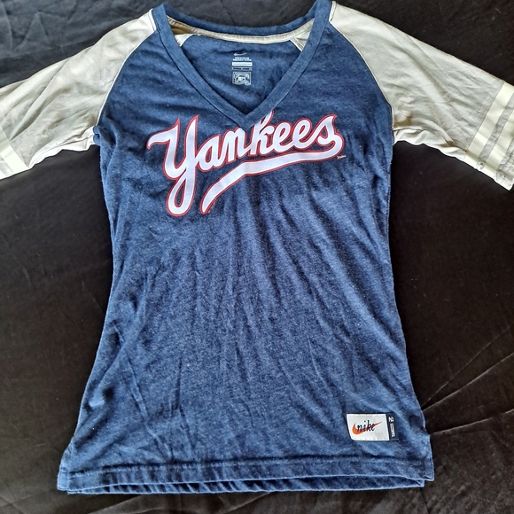 Nike Tops - Nike Blue and White Yankees Long Sleeve Tee